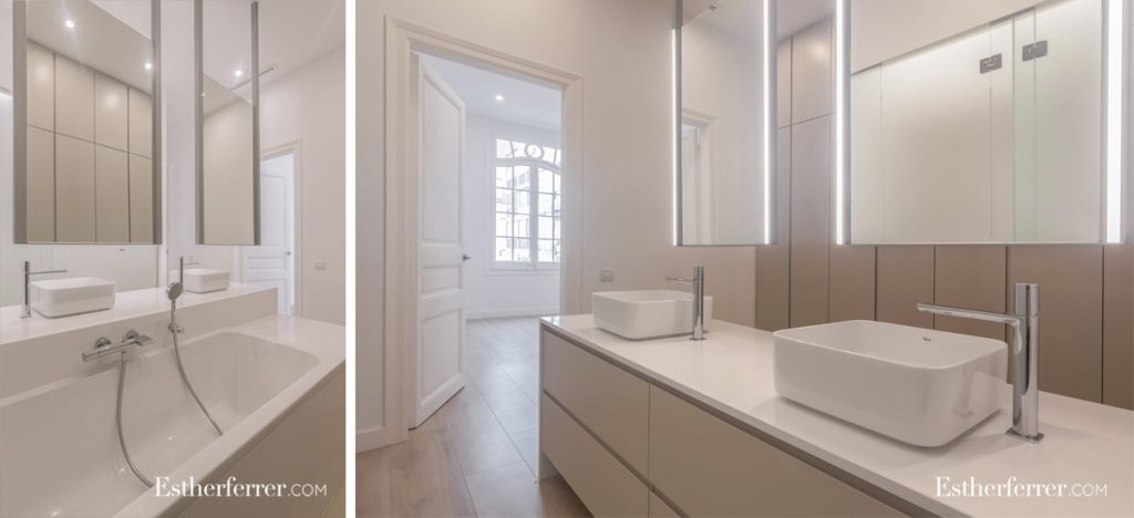 cómo reformar un piso modernista en barcelona sin estropearlo: baño y vestidor en suite